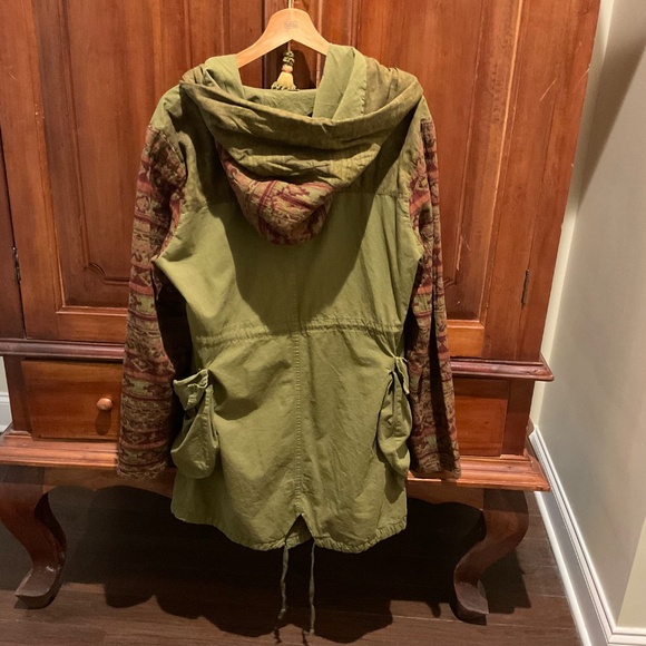 Free people Mixed Media Tapestry Jacket, , Green/ Brown, Size L - Picture 5 of 11